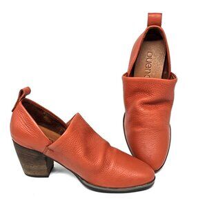 BUENO KESIA Tan Leather Block Heel Pumps Slip on Shoes Women's Size US 6.5 EU 37